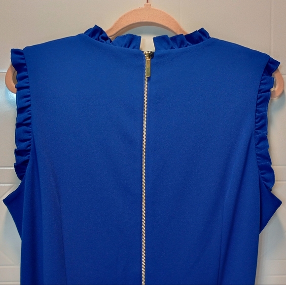 Women's Andrew Marc Ruffle Jumpsuit Blue Size 16 - Picture 9 of 11